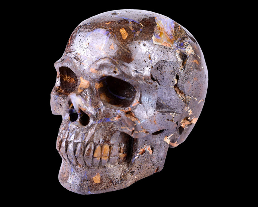 3.7" Opal Hand Carved Crystal Realistic Skull