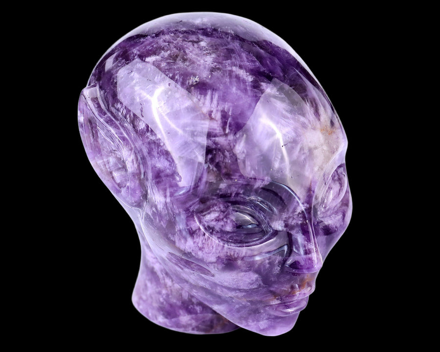 3.9" Dream Amethyst Hand Carved Crystal Elf Alien