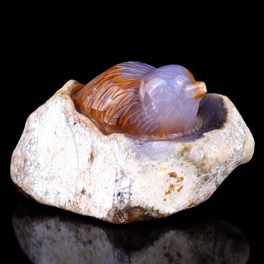 Kindred Vein 3.9" Chalcedony Hand Carved Crystal Bird Sculpture (SKU: 2100173) - Photo 1