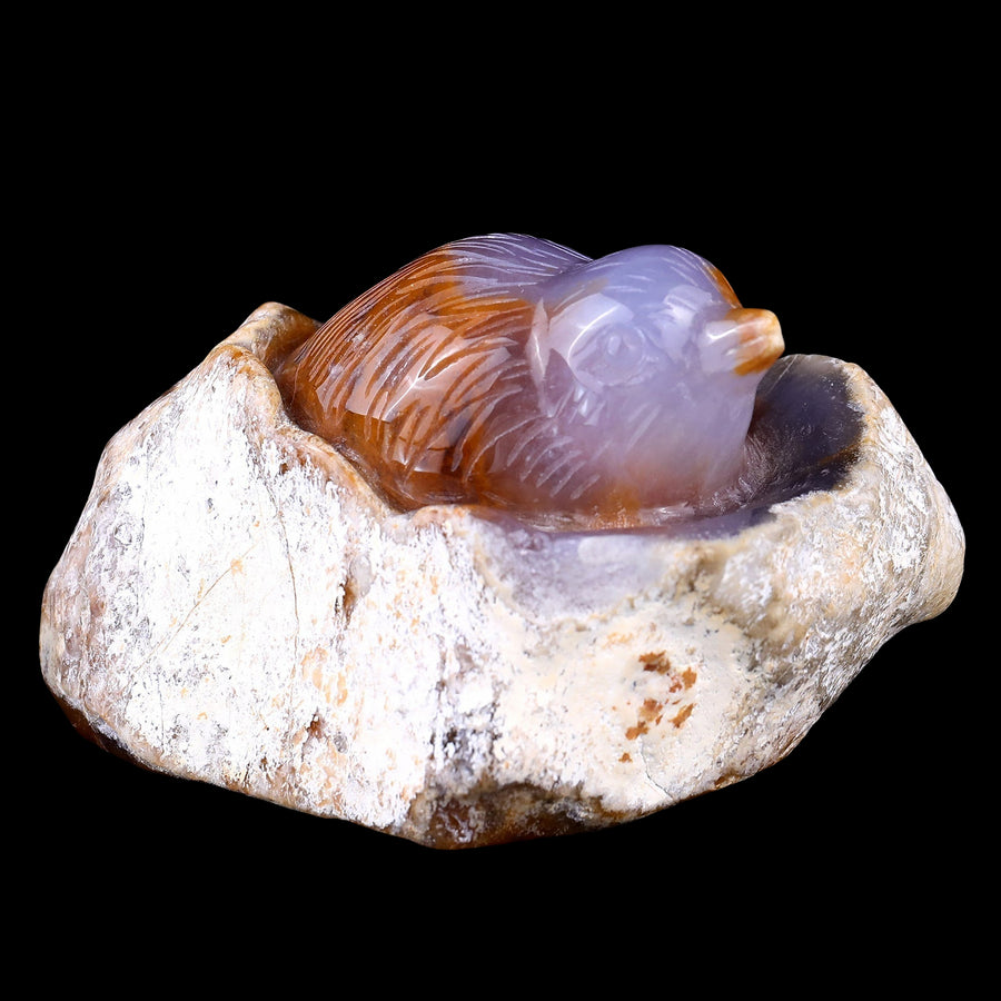 3.9" Chalcedony Hand Carved Crystal Bird