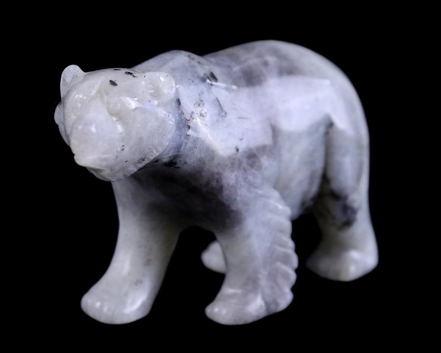 3.9" Labradorite Hand Carved Crystal Polar Bear