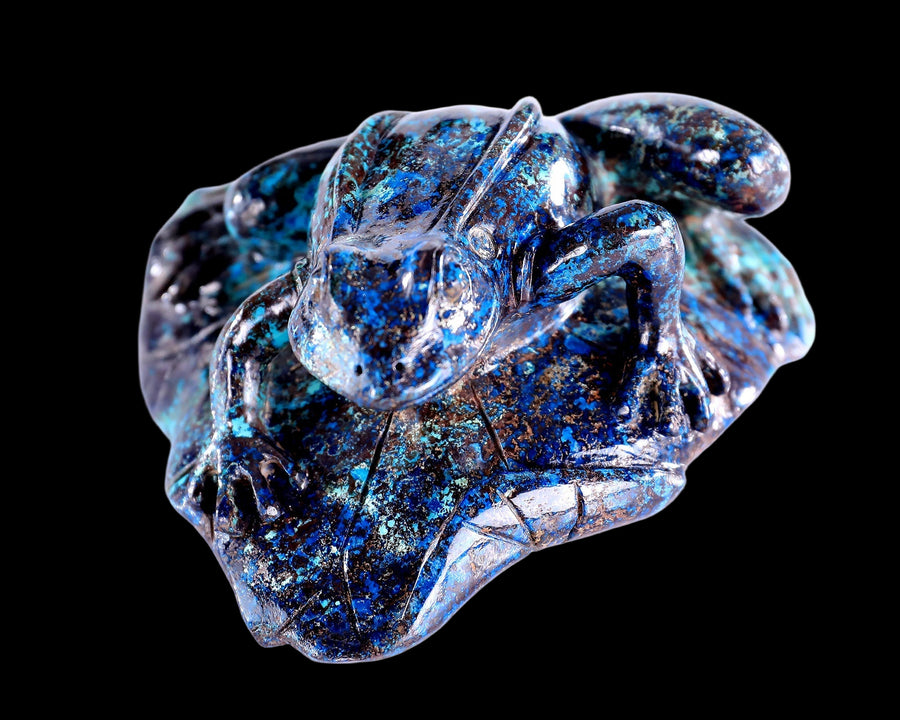 3.9" Phoenix Stone Hand Carved Crystal Frog