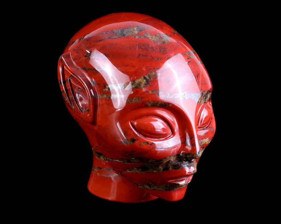 3.9" Red Jasper Hand Carved Crystal Elf Alien