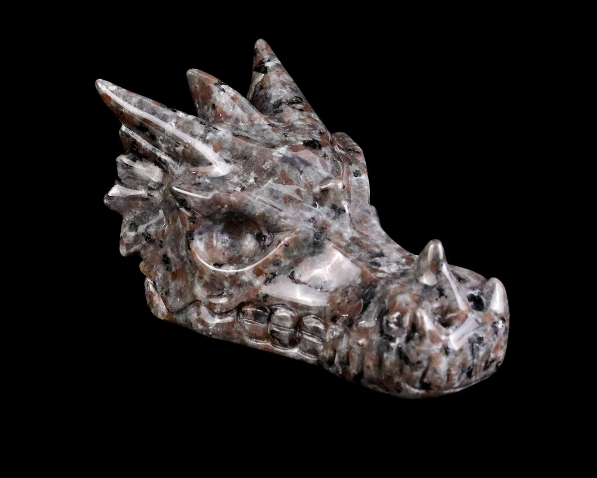 Kindredvein 3.0" Yooperlite Hand Carved Crystal Dragon Skull Sculpture (SKU: 5100160) - Photo 1