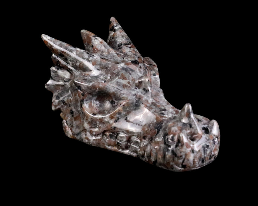 3.0" Yooperlite Hand Carved Crystal Dragon Skull
