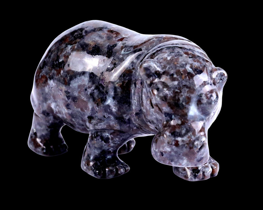 3.9" Yooperlite Hand Carved Crystal Hippo