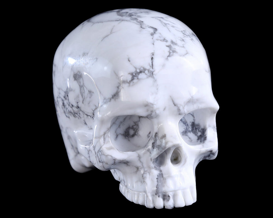 4.0" Howlite Hand Carved Crystal Skull
