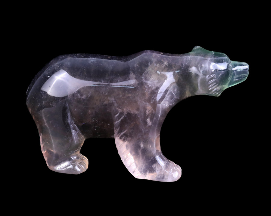 4.0" Fluorite Hand Carved Crystal Polar Bear