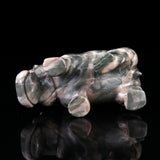 4.1" Nine Dragon Jade Hand Carved Crystal Hippo | No.079