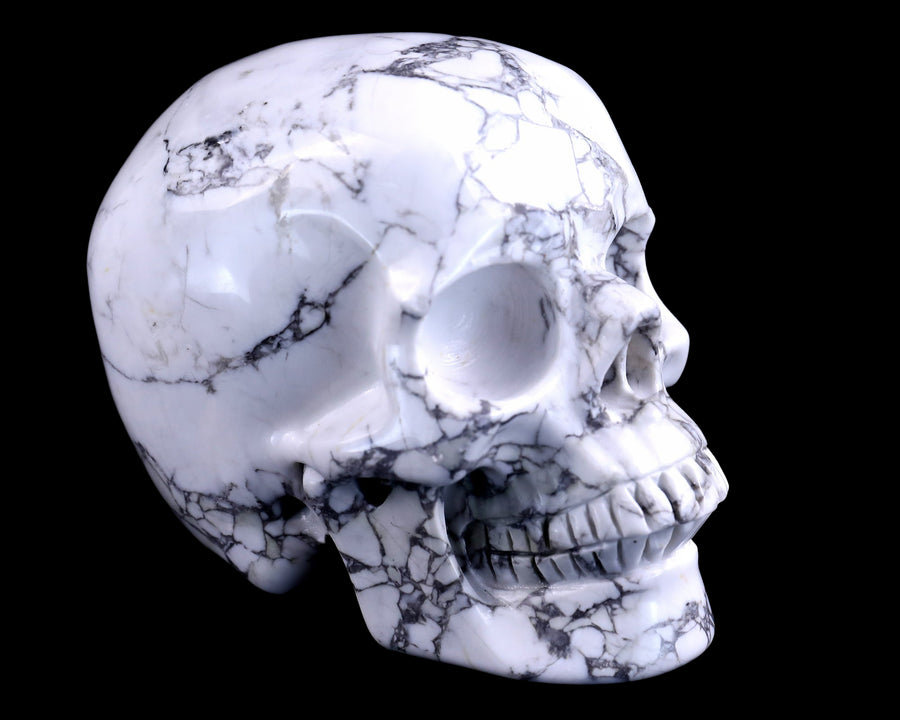 4.5" Howlite Hand Carved Crystal Realistic Skull