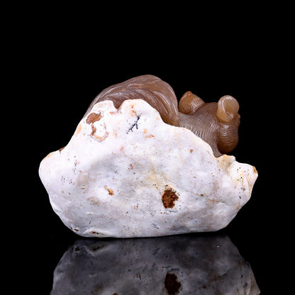 Kindred Vein 4.5" Chalcedony Hand Carved Crystal Squirrel Sculpture (SKU: 2100175) - Photo 12