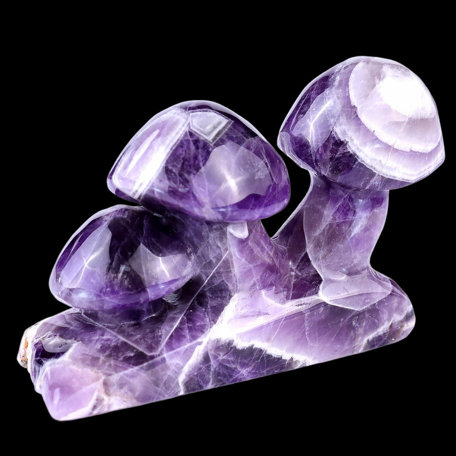 4.7" Dream Amethyst Hand Carved Crystal Mushrooms