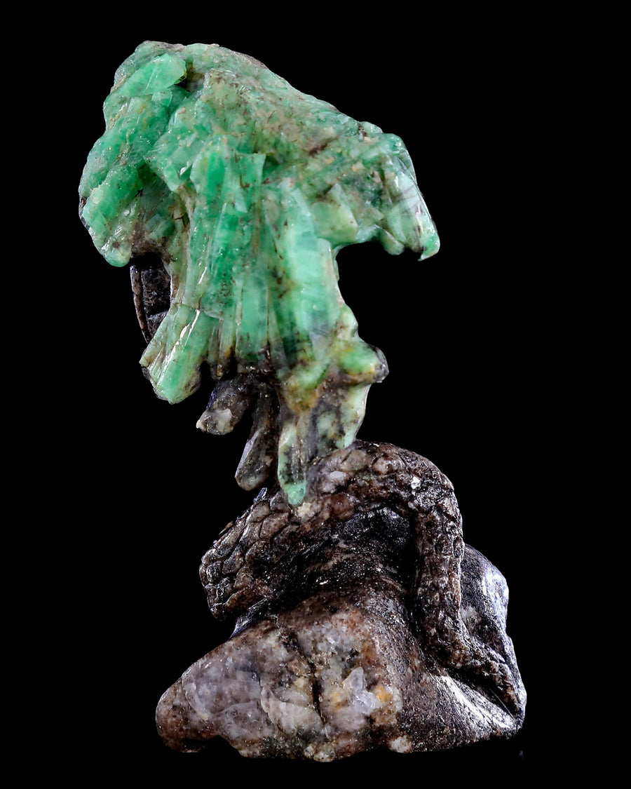 4" Emerald Hand Carved Crystal Snake