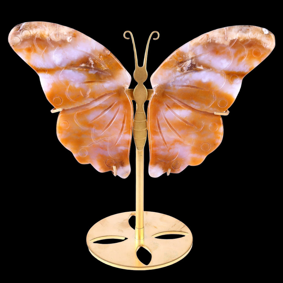 5.0" Chalcedony Hand Carved Butterfly Wings