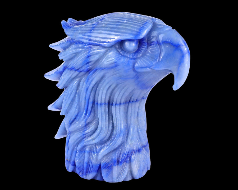 5.3" Blue Aventurine Hand Carved Eagle Head