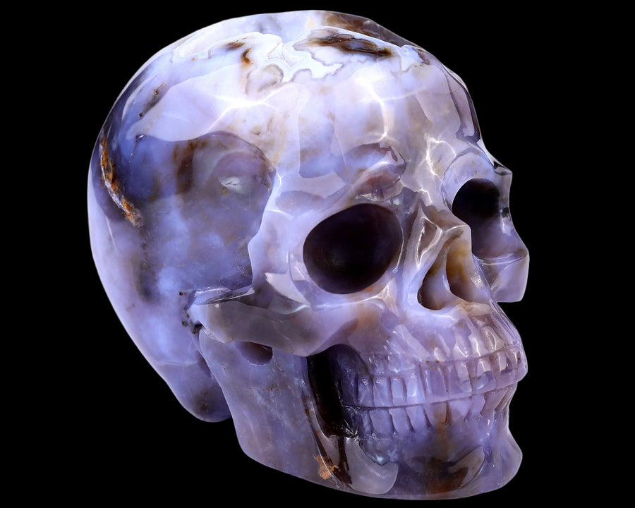 5.4" Blue Chalcedony Hand Carved Realistic Skull