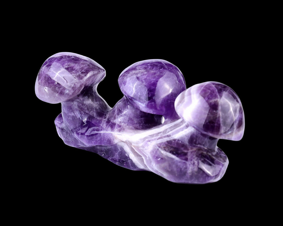 5.6" Dream Amethyst Hand Carved Crystal Mushrooms