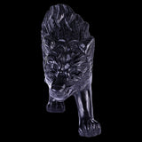 5.9" Black Obsidian Hand Carved Crystal Wolf