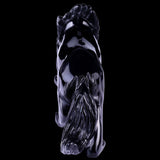 5.9" Black Obsidian Hand Carved Crystal Wolf