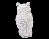 5.9" White Jade Hand Carved Crystal Owl