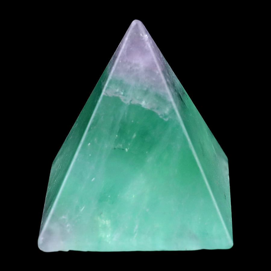 52mm Green Fluorite Hand Carved Crystal Pyramid