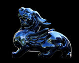 6.2" Black Obsidian Hand Carved Crystal Kylin