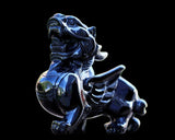 6.2" Black Obsidian Hand Carved Crystal Kylin