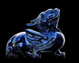 6.2" Black Obsidian Hand Carved Crystal Kylin