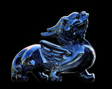 6.2" Black Obsidian Hand Carved Crystal Kylin