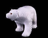 6.2" White Jade Hand Carved Crystal Polar Bear