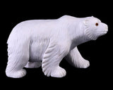 6.2" White Jade Hand Carved Crystal Polar Bear