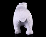 6.2" White Jade Hand Carved Crystal Polar Bear
