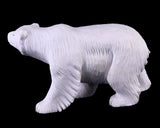 6.2" White Jade Hand Carved Crystal Polar Bear