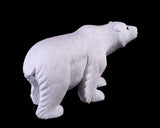 6.2" White Jade Hand Carved Crystal Polar Bear