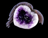 6.3" Amethyst Druse Agate Hand Carved Angel Wings