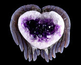 6.3" Amethyst Druse Agate Hand Carved Angel Wings