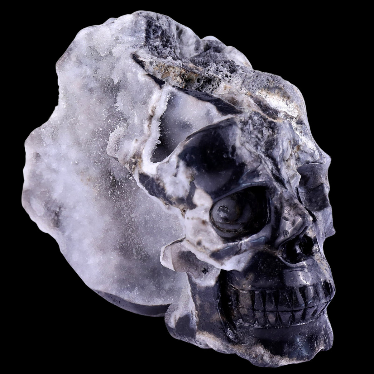 Kindredvein 6.3" Geode Agate Hand Carved Skull Sculpture (SKU: 1100090) - Photo 1