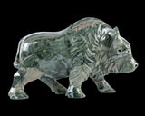 6.0" Nine Dragon Jade Hand Carved Crystal Cattle