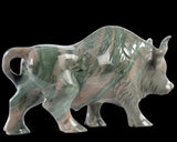 6.0" Nine Dragon Jade Hand Carved Crystal Cattle