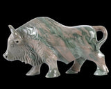 6.0" Nine Dragon Jade Hand Carved Crystal Cattle
