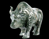 6.0" Nine Dragon Jade Hand Carved Crystal Cattle