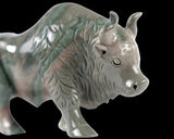 6.0" Nine Dragon Jade Hand Carved Crystal Cattle