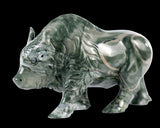6.0" Nine Dragon Jade Hand Carved Crystal Cattle