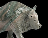 6.0" Nine Dragon Jade Hand Carved Crystal Cattle