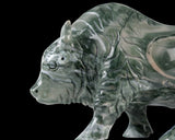 6.0" Nine Dragon Jade Hand Carved Crystal Cattle
