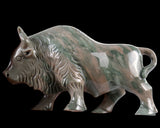 6.0" Nine Dragon Jade Hand Carved Crystal Cattle