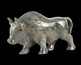 6.0" Nine Dragon Jade Hand Carved Crystal Cattle