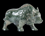 6.0" Nine Dragon Jade Hand Carved Crystal Cattle