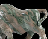 6.0" Nine Dragon Jade Hand Carved Crystal Cattle