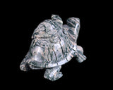 6.3" Nine Dragon Jade Hand Carved Crystal Turtles